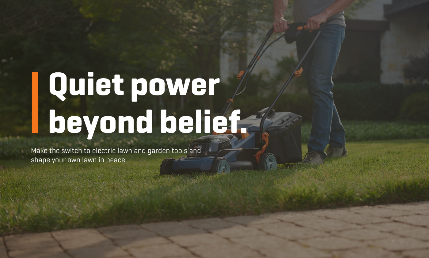 Quiet power beyond belief. Make the switch to electric lawn and garden tools and shape your own lawn in peace.